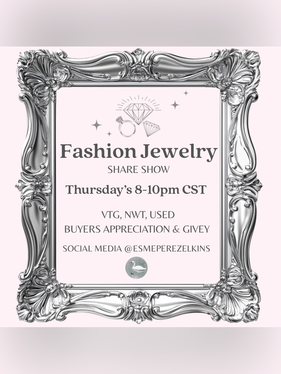 Jewelry - LIVE Thursday Jewelry Share Show Thursdays 7-9pm cst